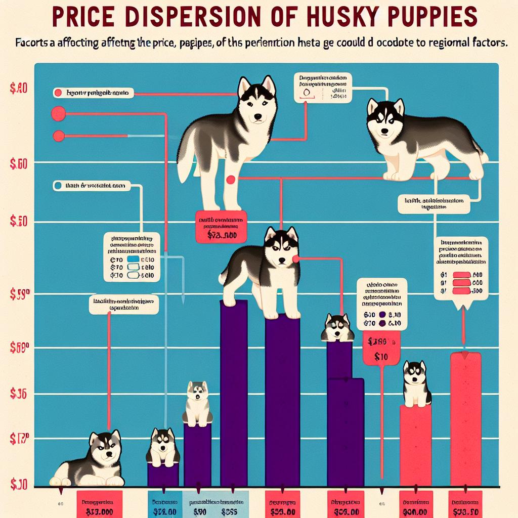 Cenový rozptyl Husky štěňat a jejich faktory